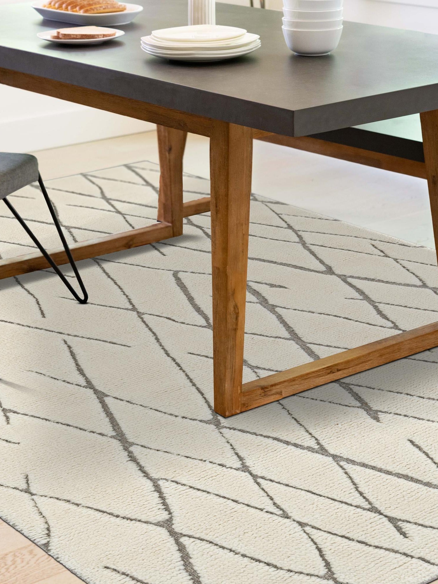 Pure Ivory 6' 1 x 9' Atlas Moroccan Wool Rectangle Area Rug New Zealand Wool With Cotton Backing All Natural Indoor Living Dining Room Bedroom Office Carpet for Sale at Rug Engine