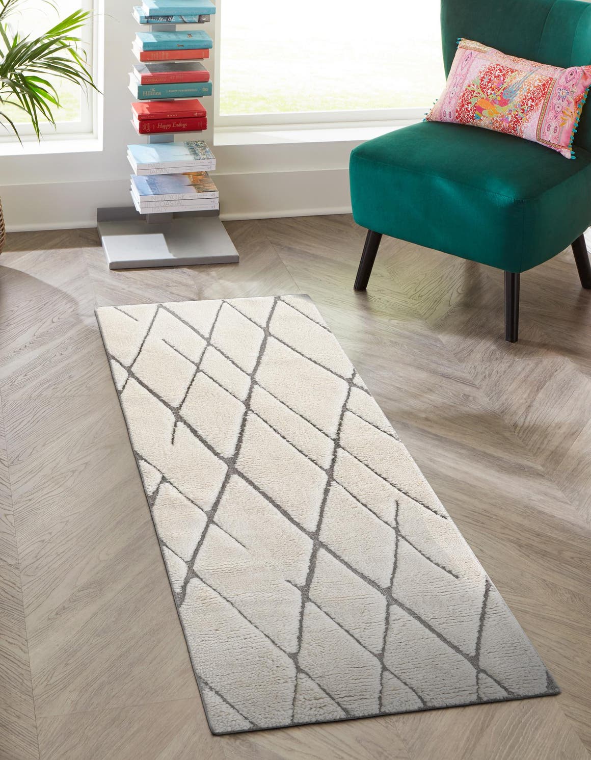 Pure Ivory 2' 7 x 10' Atlas Moroccan Wool Runner Area Rug New Zealand Wool With Cotton Backing All Natural Indoor Living Dining Room Bedroom Office Carpet for Sale at Rug Engine