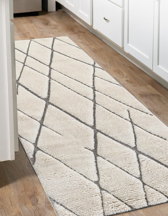Pure Ivory 2' x 5' 1 Atlas Moroccan Wool Runner Area Rug New Zealand Wool With Cotton Backing All Natural Indoor Living Dining Room Bedroom Office Carpet for Sale at Rug Engine