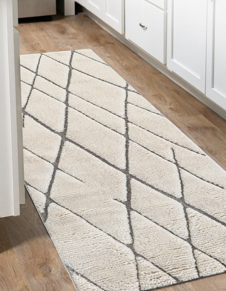 Pure Ivory 2' 7 x 12' Atlas Moroccan Wool Runner Area Rug New Zealand Wool With Cotton Backing All Natural Indoor Living Dining Room Bedroom Office Carpet for Sale at Rug Engine