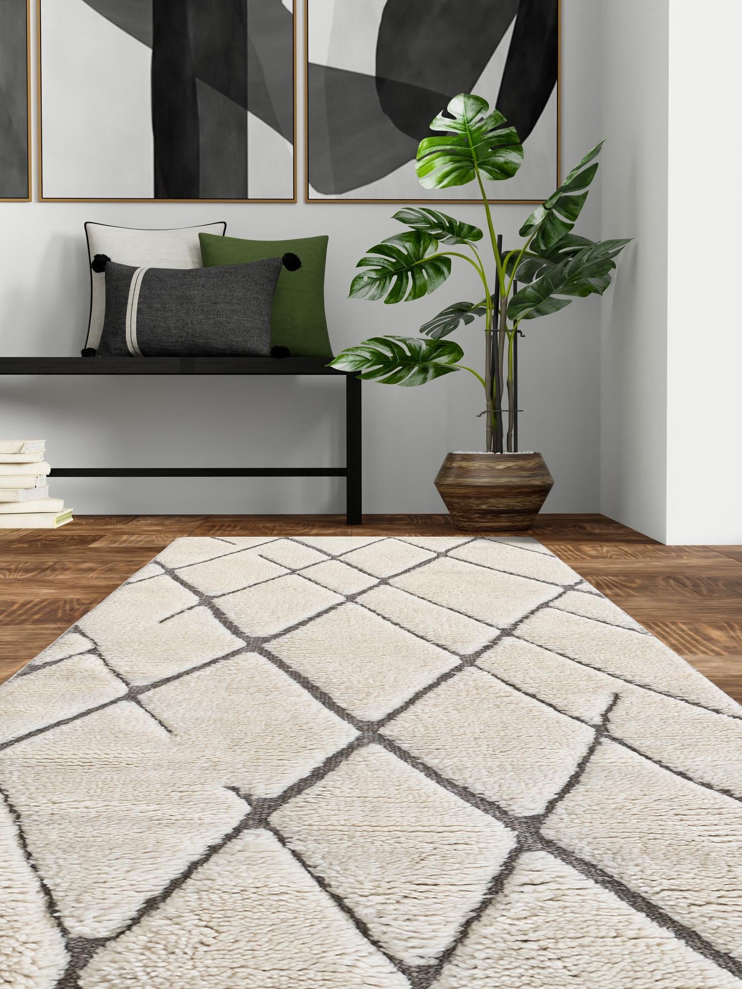 Pure Ivory 2' 7 x 10' Atlas Moroccan Wool Runner Area Rug New Zealand Wool With Cotton Backing All Natural Indoor Living Dining Room Bedroom Office Carpet for Sale at Rug Engine