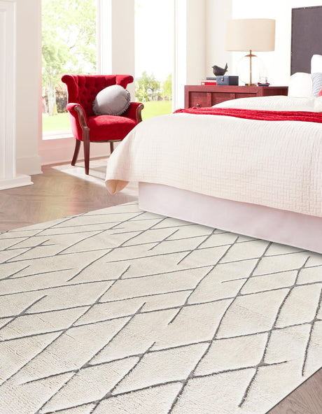 Pure Ivory 10' x 10' Atlas Moroccan Wool Square Area Rug New Zealand Wool With Cotton Backing All Natural Indoor Living Dining Room Bedroom Office Carpet for Sale at Rug Engine