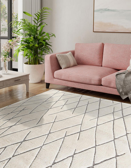 Pure Ivory 10' x 10' Atlas Moroccan Wool Square Area Rug New Zealand Wool With Cotton Backing All Natural Indoor Living Dining Room Bedroom Office Carpet for Sale at Rug Engine