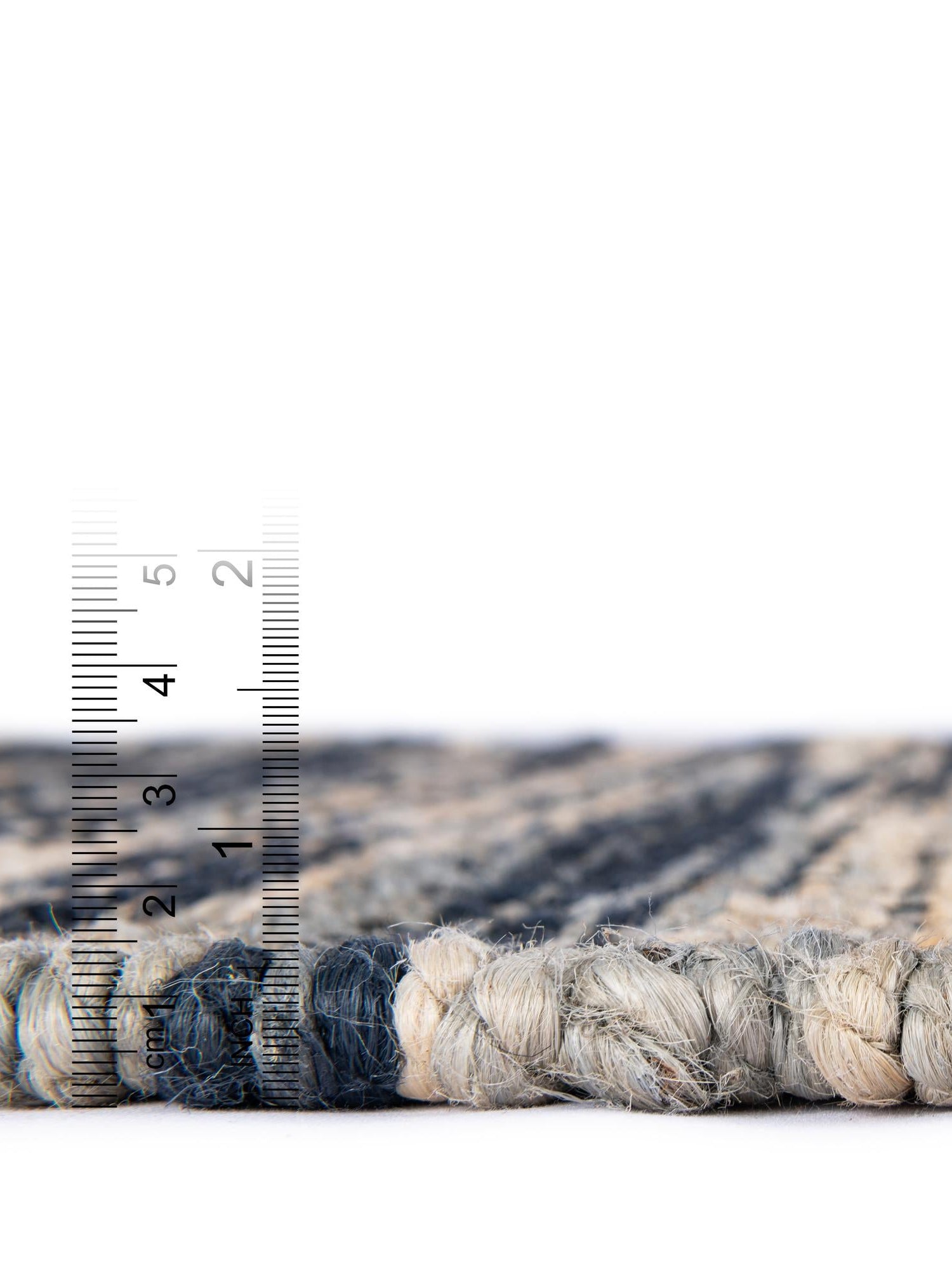 Navy Blue and Ivory 9' x 12' Chunky Jute Rectangle Area Rug 100% All Natural Jute Sustainable Eco-Friendly Carpet Mat for Natural Interior Design Homes for Sale at Rug Engine