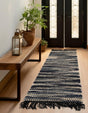 Navy Blue and Ivory 2' x 5' 1 Chunky Jute Runner Area Rug 100% All Natural Jute Sustainable Eco-Friendly Carpet Mat for Natural Interior Design Homes for Sale at Rug Engine
