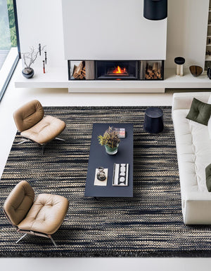 Navy Blue and Ivory 7' 10 x 7' 10 Chunky Jute Square Area Rug 100% All Natural Jute Sustainable Eco-Friendly Carpet Mat for Natural Interior Design Homes for Sale at Rug Engine