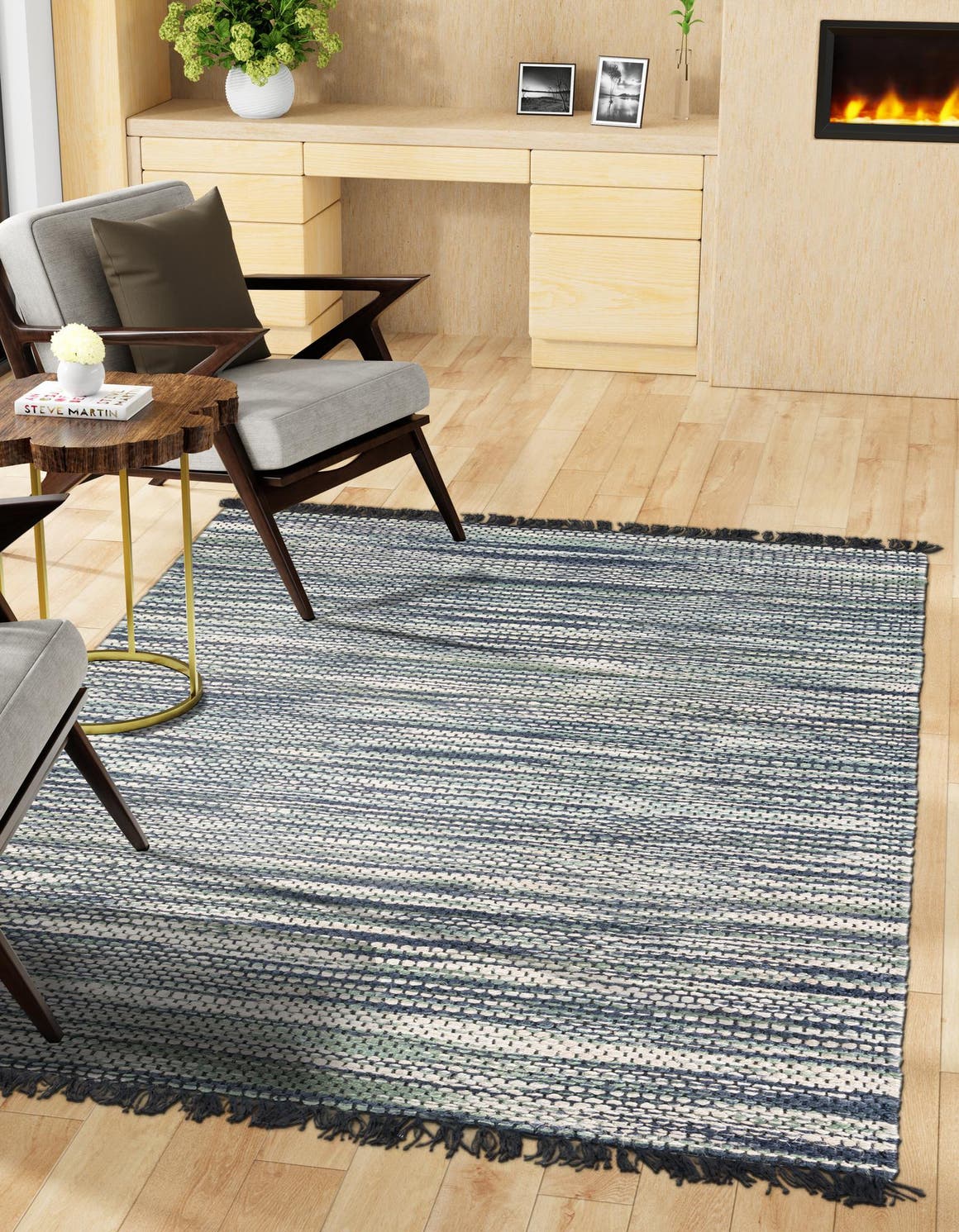 Green and Ivory 10' x 14' 1 Chunky Jute Rectangle Area Rug 100% All Natural Jute Sustainable Eco-Friendly Carpet Mat for Natural Interior Design Homes for Sale at Rug Engine