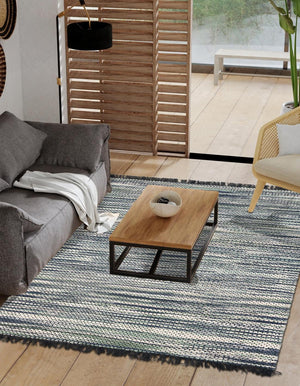 Green and Ivory 10' x 14' 1 Chunky Jute Rectangle Area Rug 100% All Natural Jute Sustainable Eco-Friendly Carpet Mat for Natural Interior Design Homes for Sale at Rug Engine