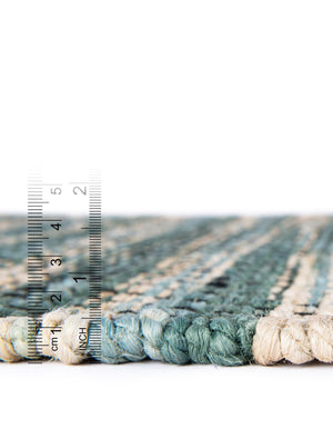 Green and Ivory 10' x 14' 1 Chunky Jute Rectangle Area Rug 100% All Natural Jute Sustainable Eco-Friendly Carpet Mat for Natural Interior Design Homes for Sale at Rug Engine