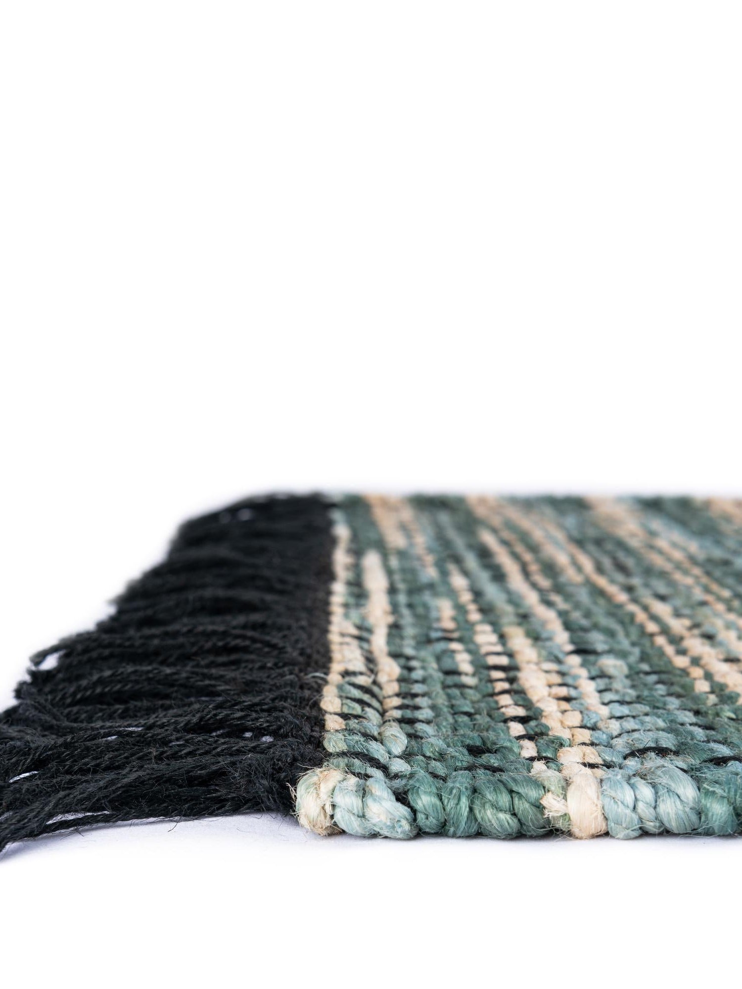 Green and Ivory 2' x 3' 1 Chunky Jute Rectangle Area Rug 100% All Natural Jute Sustainable Eco-Friendly Carpet Mat for Natural Interior Design Homes for Sale at Rug Engine