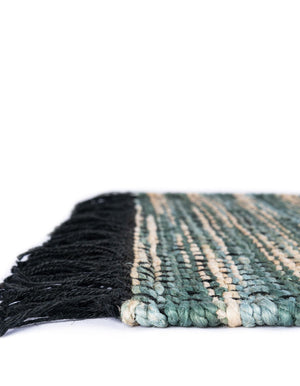 Green and Ivory 5' 1 x 8' Chunky Jute Rectangle Area Rug 100% All Natural Jute Sustainable Eco-Friendly Carpet Mat for Natural Interior Design Homes for Sale at Rug Engine