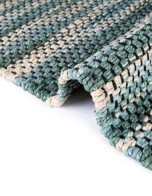 Green and Ivory 5' 1 x 8' Chunky Jute Rectangle Area Rug 100% All Natural Jute Sustainable Eco-Friendly Carpet Mat for Natural Interior Design Homes for Sale at Rug Engine