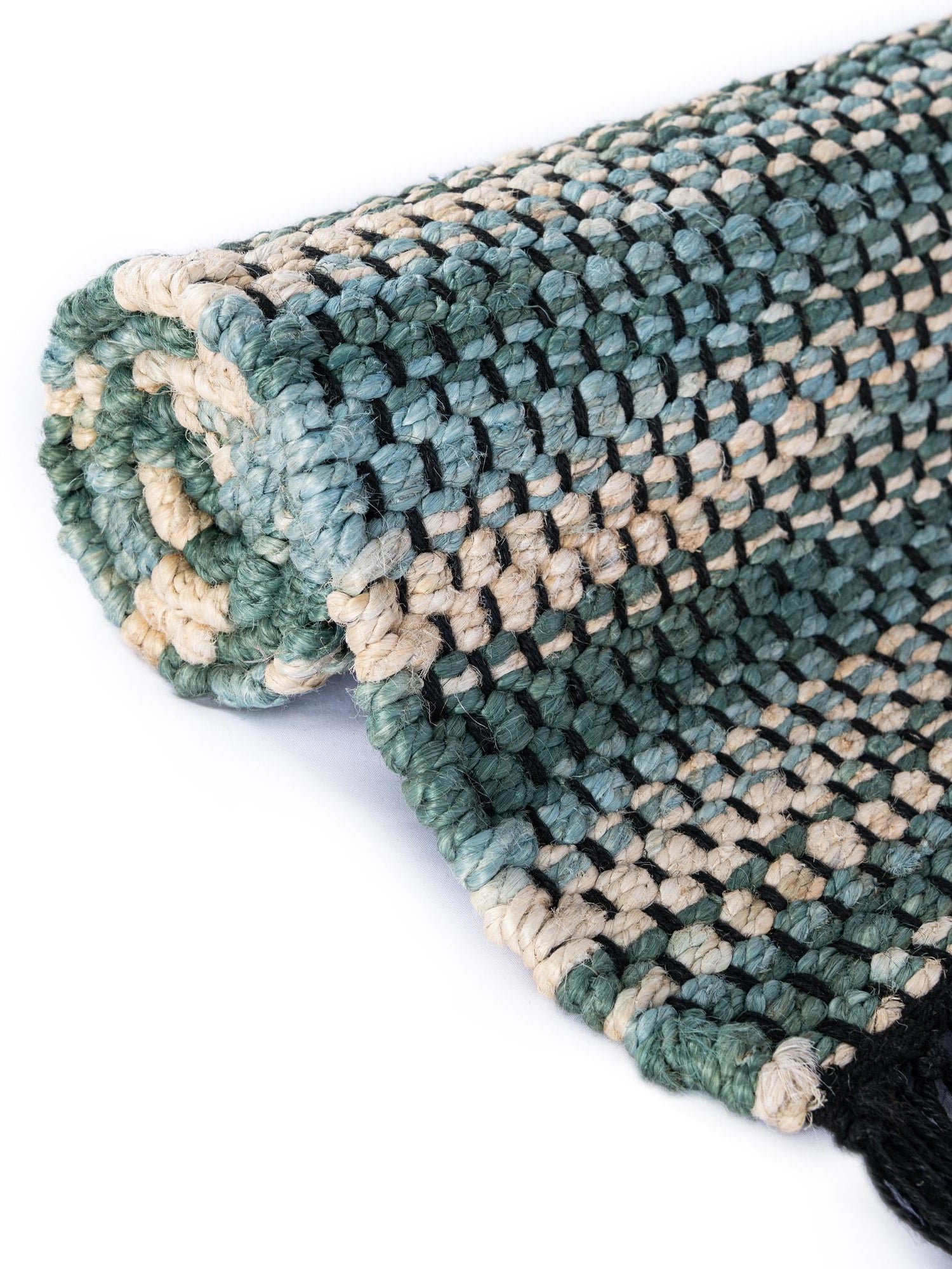 Green and Ivory 2' x 3' 1 Chunky Jute Rectangle Area Rug 100% All Natural Jute Sustainable Eco-Friendly Carpet Mat for Natural Interior Design Homes for Sale at Rug Engine
