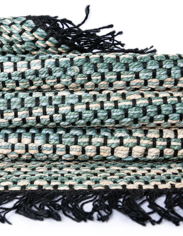 Green and Ivory 5' 1 x 8' Chunky Jute Rectangle Area Rug 100% All Natural Jute Sustainable Eco-Friendly Carpet Mat for Natural Interior Design Homes for Sale at Rug Engine