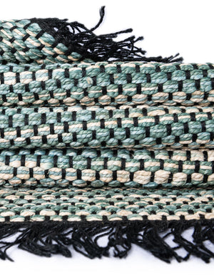 Green and Ivory 9' x 12' Chunky Jute Rectangle Area Rug 100% All Natural Jute Sustainable Eco-Friendly Carpet Mat for Natural Interior Design Homes for Sale at Rug Engine