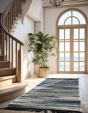 Green and Ivory 2' x 6' 1 Chunky Jute Runner Area Rug 100% All Natural Jute Sustainable Eco-Friendly Carpet Mat for Natural Interior Design Homes for Sale at Rug Engine