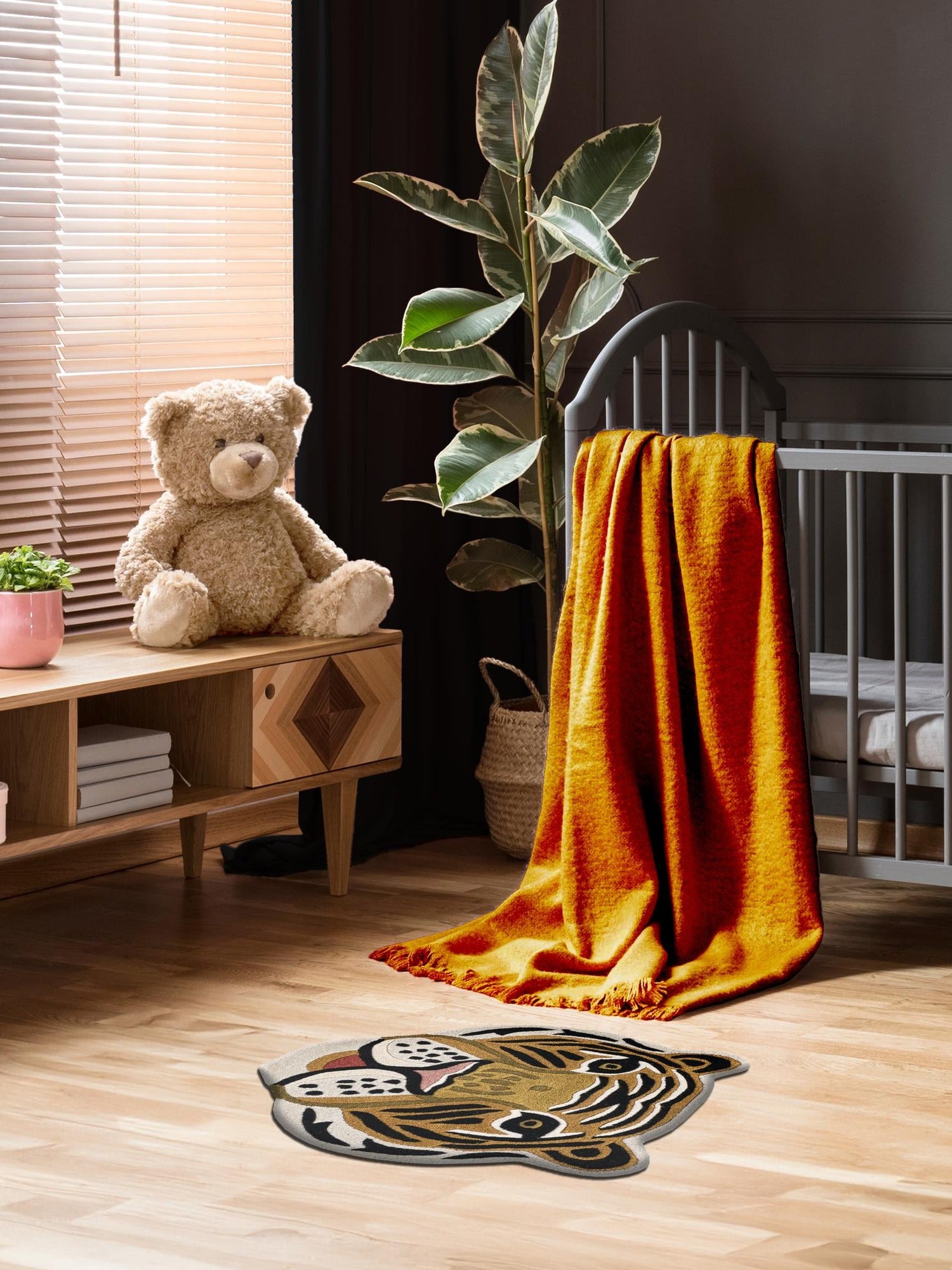 Multicolor 4' 1 x 4' 1 Playtime Kids Wool Freeform Area Rug for Baby Nursery, Toddler Playroom, Bedrooms