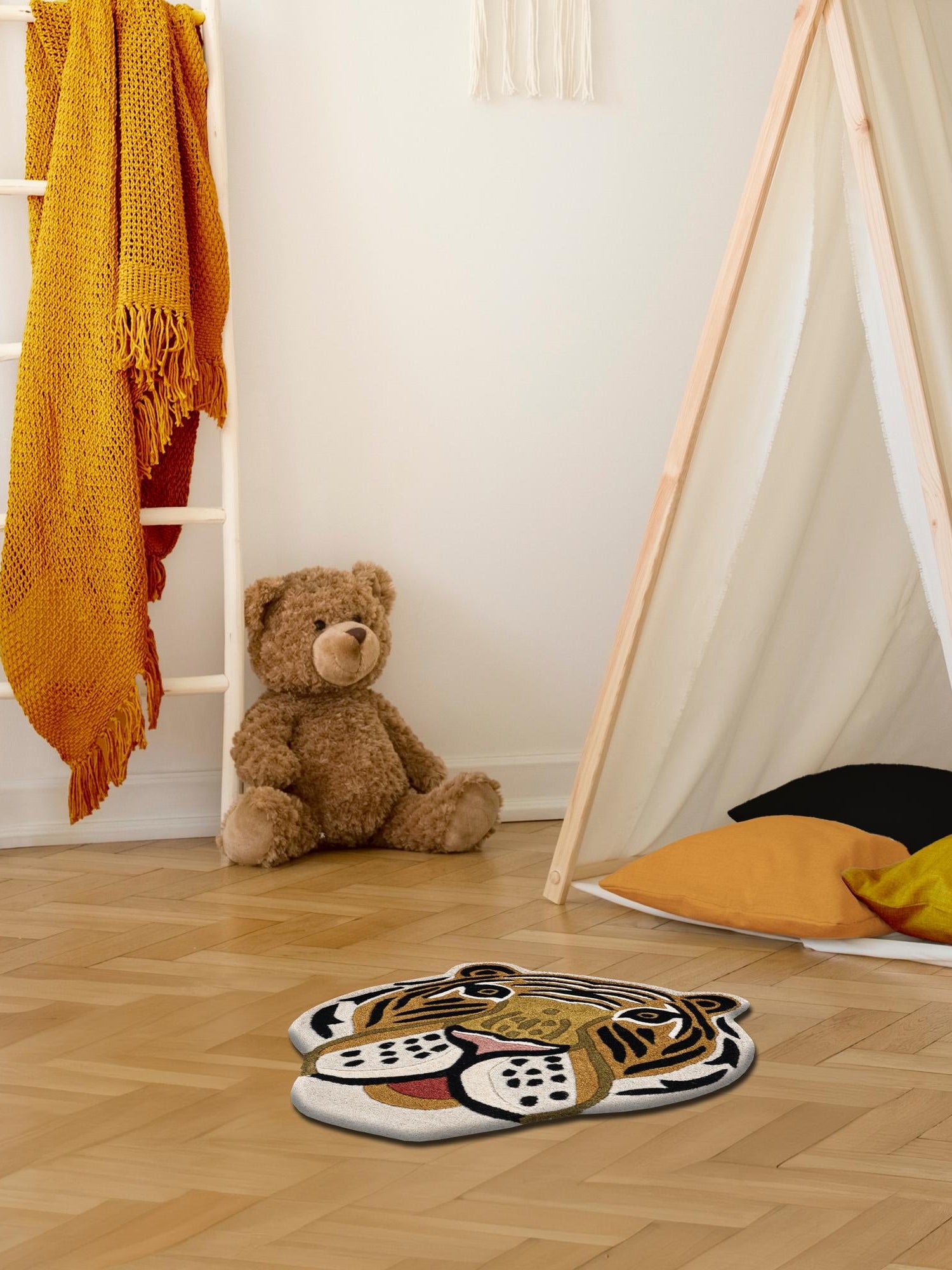 Multicolor 5' 1 x 5' 1 Playtime Kids Wool Freeform Area Rug for Baby Nursery, Toddler Playroom, Bedrooms