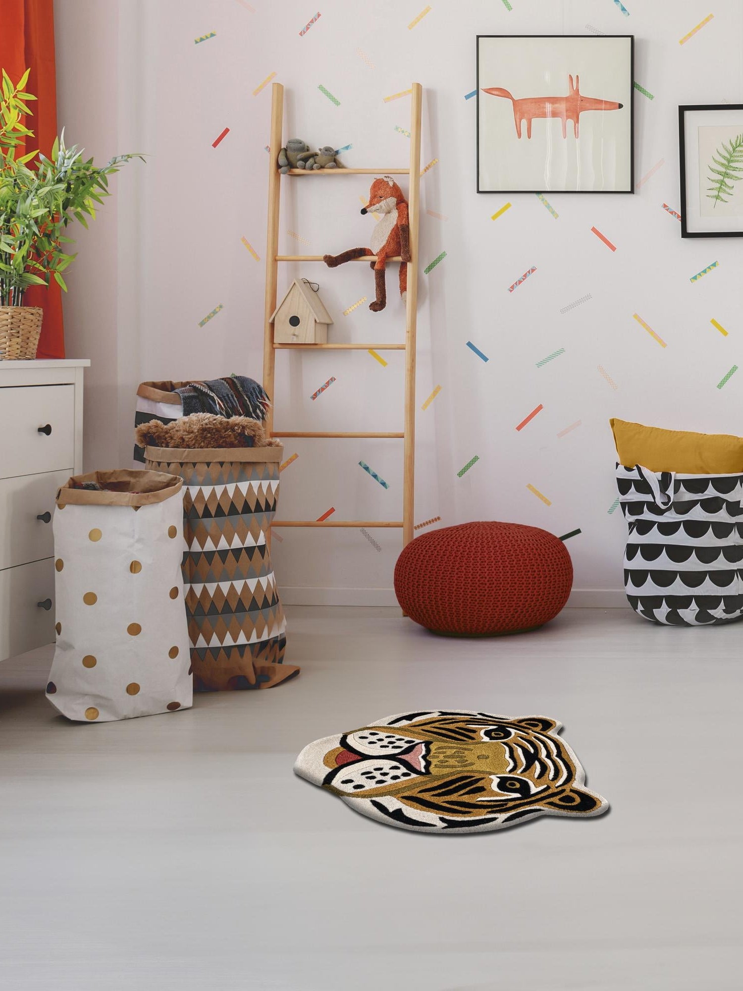 Multicolor 2' 2 x 2' 2 Playtime Kids Wool Freeform Area Rug for Baby Nursery, Toddler Playroom, Bedrooms