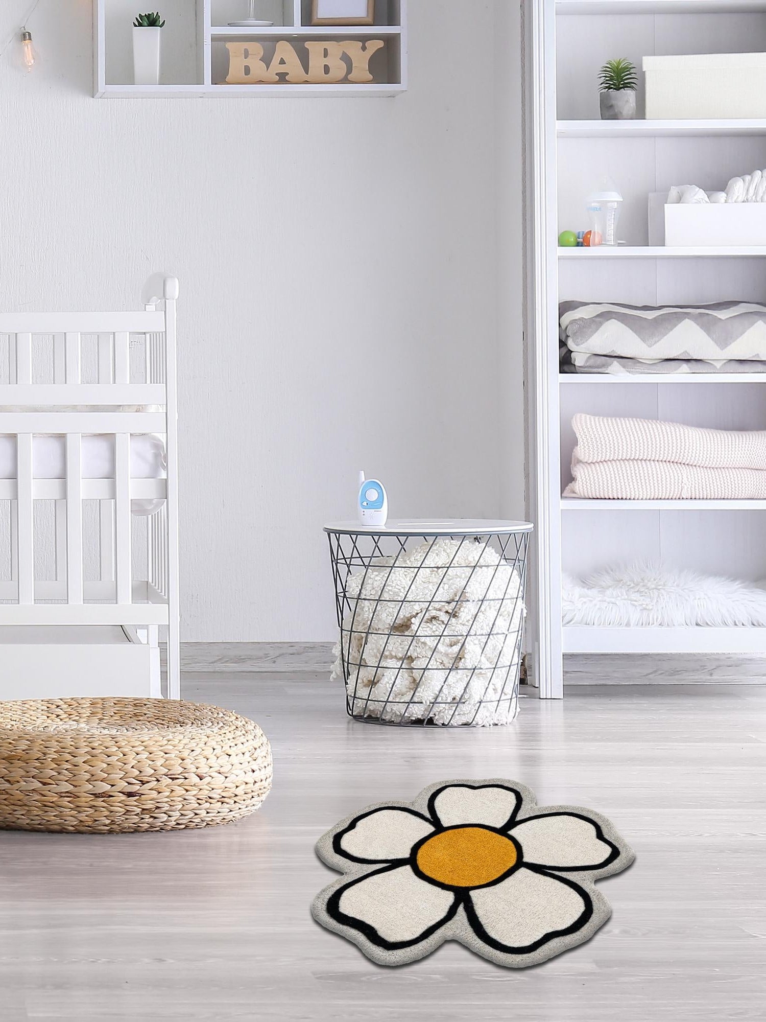 Ivory 2' 2 x 2' 2 Playtime Kids Wool Freeform Area Rug for Baby Nursery, Toddler Playroom, Bedrooms