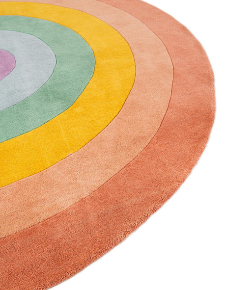 Multicolor 4' x 6' 3 Playtime Kids Wool Semicircle Hearth Rug