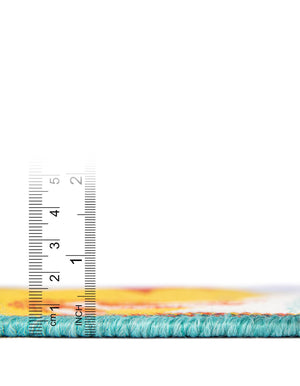 Multicolor 4' 1 x 6' 1 Outdoor Coastal Rectangle Area Rug Weather Resistant for Patio, Deck, Terrace, Balcony, Porch 100% Polypropylene Coastal Decor Carpet for Sale at Rug Engine