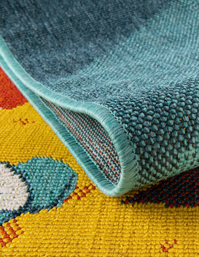 Multicolor 7' 10 x 10' Outdoor Coastal Rectangle Area Rug Weather Resistant for Patio, Deck, Terrace, Balcony, Porch 100% Polypropylene Coastal Decor Carpet for Sale at Rug Engine