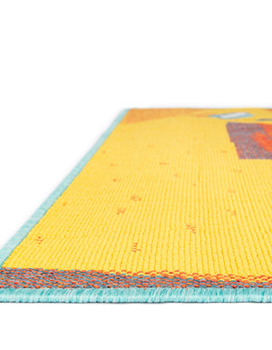 Multicolor 7' 10 x 10' Outdoor Coastal Rectangle Area Rug Weather Resistant for Patio, Deck, Terrace, Balcony, Porch 100% Polypropylene Coastal Decor Carpet for Sale at Rug Engine
