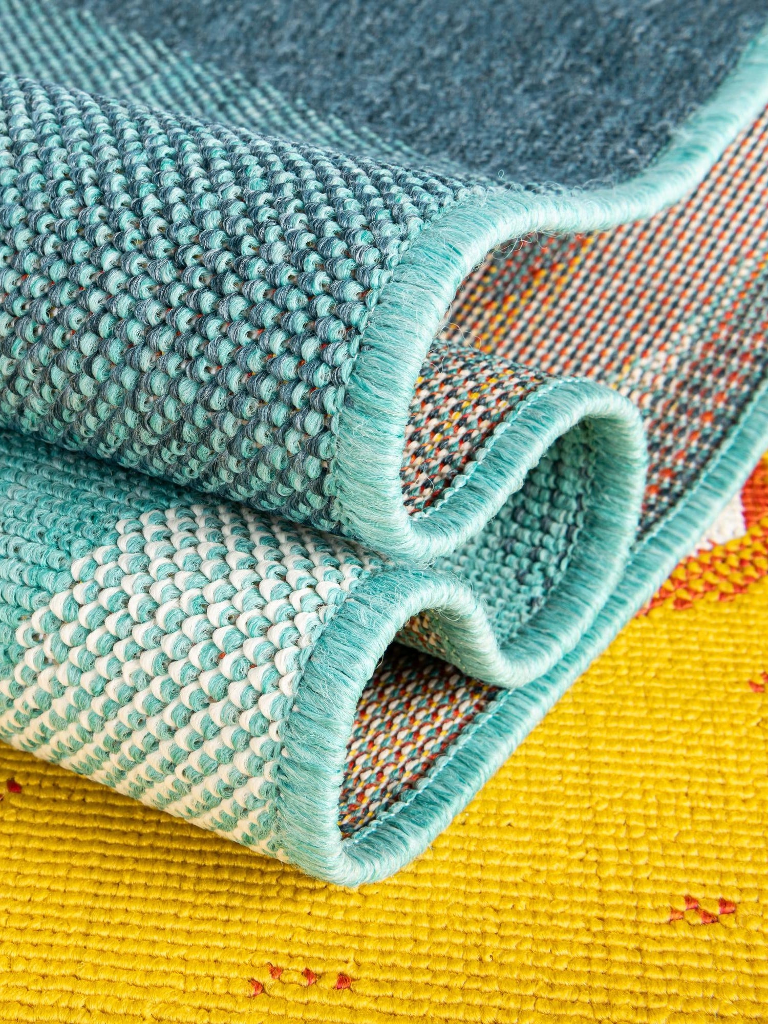 Multicolor 9' x 12' Outdoor Coastal Rectangle Area Rug Weather Resistant for Patio, Deck, Terrace, Balcony, Porch 100% Polypropylene Coastal Decor Carpet for Sale at Rug Engine