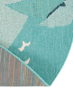 Multicolor 4' 1 x 4' 1 Outdoor Coastal Round Area Rug Weather Resistant for Patio, Deck, Terrace, Balcony, Porch 100% Polypropylene Coastal Decor Carpet for Sale at Rug Engine