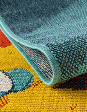Multicolor 2' 7 x 12' Outdoor Coastal Runner Area Rug Weather Resistant for Patio, Deck, Terrace, Balcony, Porch 100% Polypropylene Coastal Decor Carpet for Sale at Rug Engine