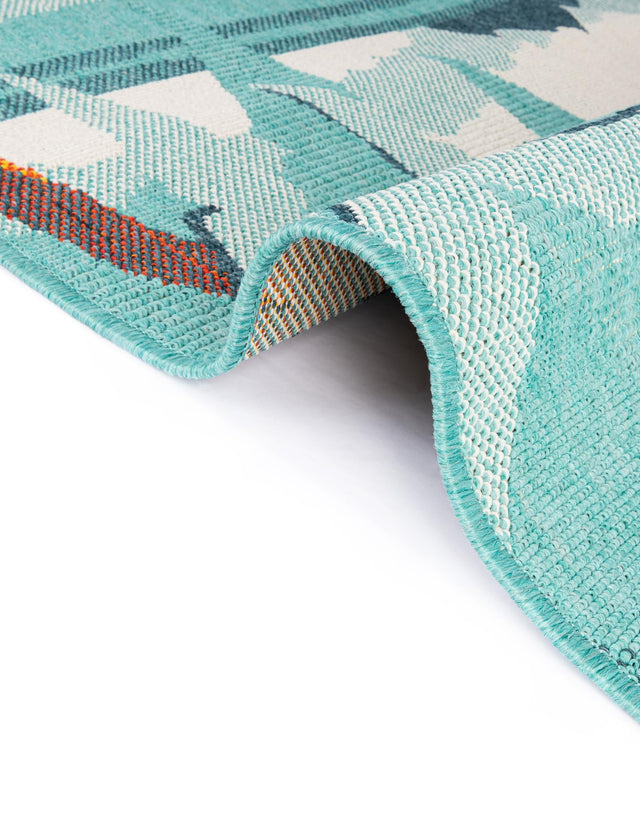 Multicolor 2' x 6' 1 Outdoor Coastal Runner Area Rug Weather Resistant for Patio, Deck, Terrace, Balcony, Porch 100% Polypropylene Coastal Decor Carpet for Sale at Rug Engine
