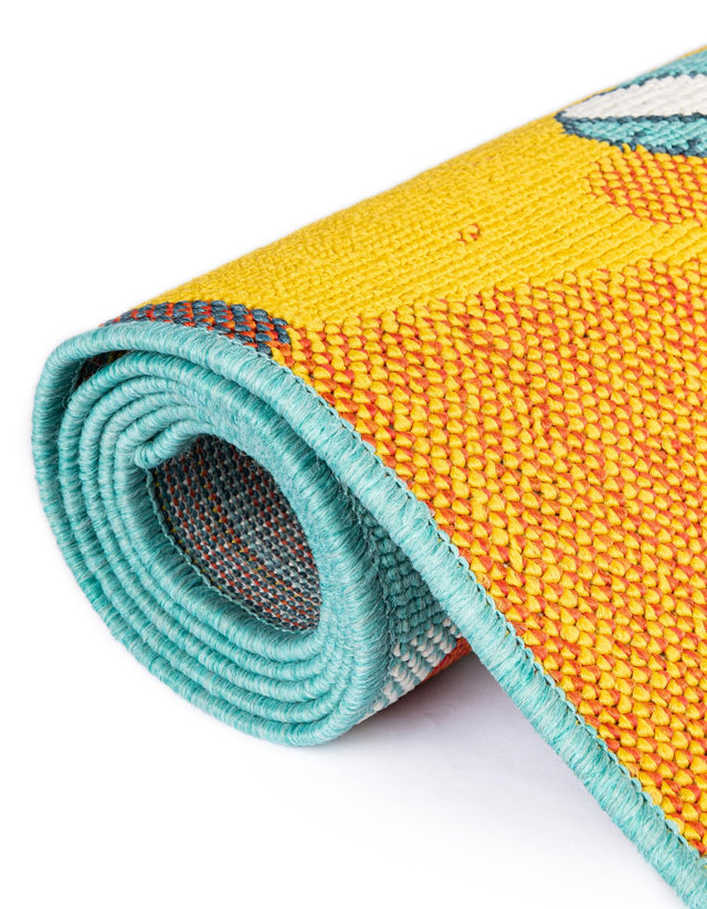 Multicolor 2' 7 x 12' Outdoor Coastal Runner Area Rug Weather Resistant for Patio, Deck, Terrace, Balcony, Porch 100% Polypropylene Coastal Decor Carpet for Sale at Rug Engine