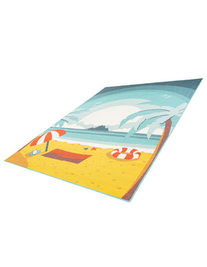 Multicolor 7' 10 x 10' Outdoor Coastal Rectangle Area Rug Weather Resistant for Patio, Deck, Terrace, Balcony, Porch 100% Polypropylene Coastal Decor Carpet for Sale at Rug Engine