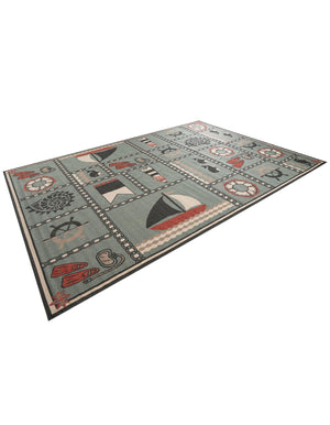 Blue 10' x 14' 1 Outdoor Coastal Rectangle Area Rug Weather Resistant for Patio, Deck, Terrace, Balcony, Porch 100% Polypropylene Coastal Decor Carpet for Sale at Rug Engine