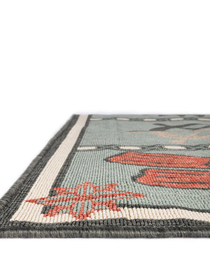 Blue 2' x 3' 1 Outdoor Coastal Rectangle Area Rug Weather Resistant for Patio, Deck, Terrace, Balcony, Porch 100% Polypropylene Coastal Decor Carpet for Sale at Rug Engine