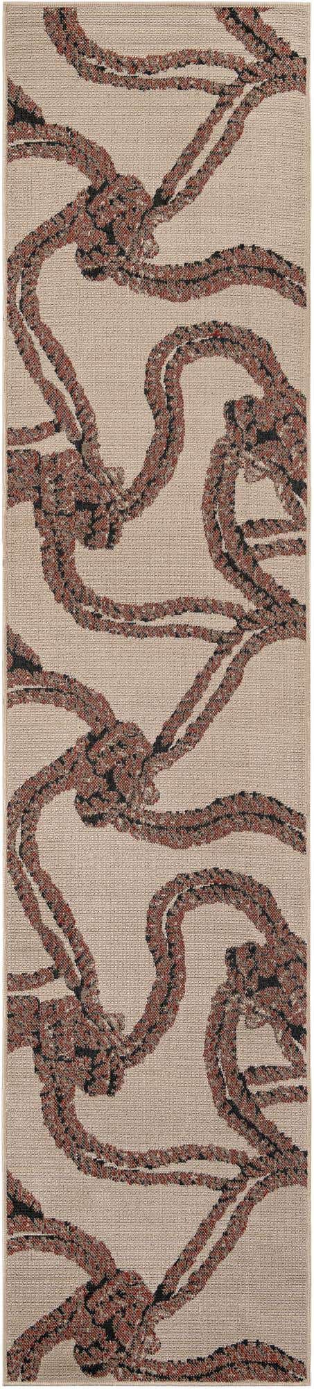 Beige 2' 7 x 12' Outdoor Coastal Runner Area Rug Weather Resistant for Patio, Deck, Terrace, Balcony, Porch 100% Polypropylene Coastal Decor Carpet for Sale at Rug Engine