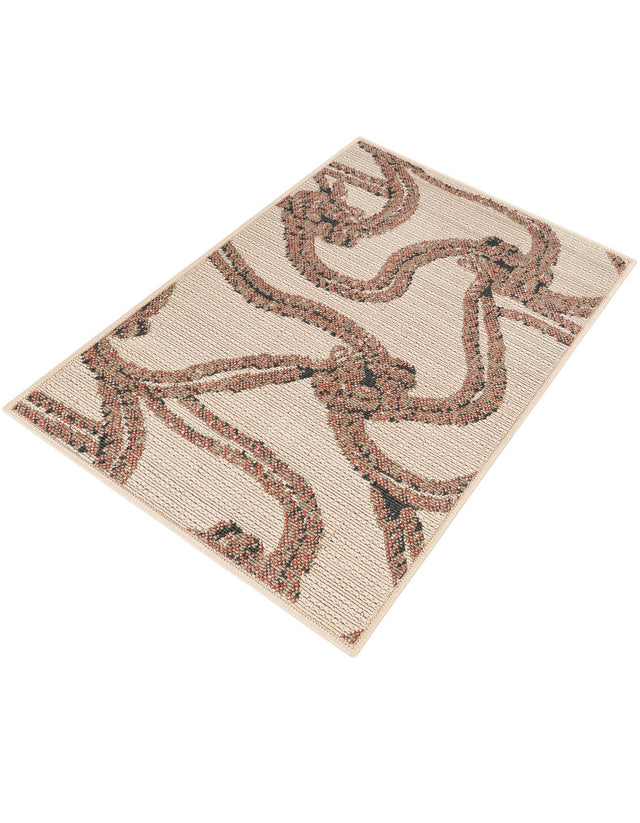 Beige 2' x 3' 1 Outdoor Coastal Rectangle Area Rug Weather Resistant for Patio, Deck, Terrace, Balcony, Porch 100% Polypropylene Coastal Decor Carpet for Sale at Rug Engine
