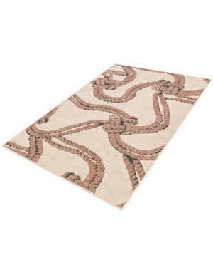 Beige 4' 1 x 6' 1 Outdoor Coastal Rectangle Area Rug Weather Resistant for Patio, Deck, Terrace, Balcony, Porch 100% Polypropylene Coastal Decor Carpet for Sale at Rug Engine