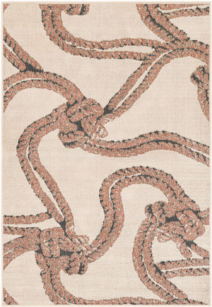Beige 4' 1 x 6' 1 Outdoor Coastal Rectangle Area Rug Weather Resistant for Patio, Deck, Terrace, Balcony, Porch 100% Polypropylene Coastal Decor Carpet for Sale at Rug Engine