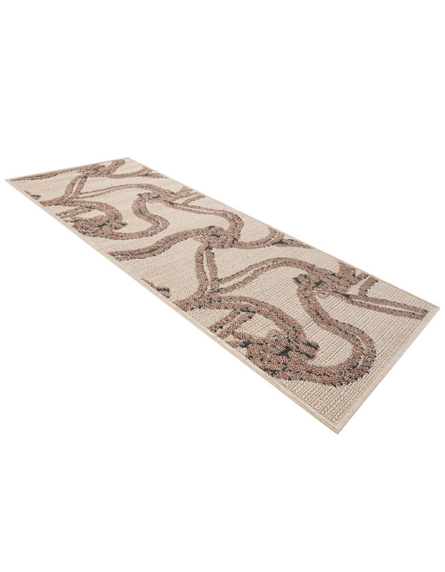 Beige 2' x 5' 1 Outdoor Coastal Runner Area Rug Weather Resistant for Patio, Deck, Terrace, Balcony, Porch 100% Polypropylene Coastal Decor Carpet for Sale at Rug Engine