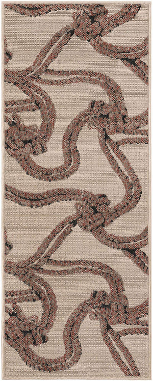 Beige 2' x 5' 1 Outdoor Coastal Runner Area Rug Weather Resistant for Patio, Deck, Terrace, Balcony, Porch 100% Polypropylene Coastal Decor Carpet for Sale at Rug Engine