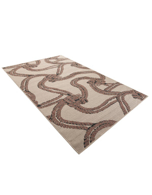 Beige 5' 1 x 8' Outdoor Coastal Rectangle Area Rug Weather Resistant for Patio, Deck, Terrace, Balcony, Porch 100% Polypropylene Coastal Decor Carpet for Sale at Rug Engine