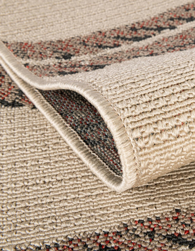 Beige 5' 1 x 8' Outdoor Coastal Rectangle Area Rug Weather Resistant for Patio, Deck, Terrace, Balcony, Porch 100% Polypropylene Coastal Decor Carpet for Sale at Rug Engine