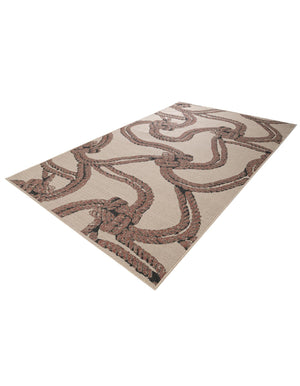 Beige 5' 1 x 8' Outdoor Coastal Rectangle Area Rug Weather Resistant for Patio, Deck, Terrace, Balcony, Porch 100% Polypropylene Coastal Decor Carpet for Sale at Rug Engine