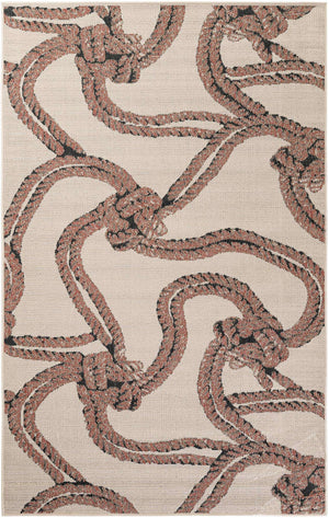 Beige 5' 1 x 8' Outdoor Coastal Rectangle Area Rug Weather Resistant for Patio, Deck, Terrace, Balcony, Porch 100% Polypropylene Coastal Decor Carpet for Sale at Rug Engine