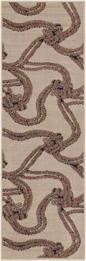 Beige 2' x 6' 1 Outdoor Coastal Runner Area Rug Weather Resistant for Patio, Deck, Terrace, Balcony, Porch 100% Polypropylene Coastal Decor Carpet for Sale at Rug Engine