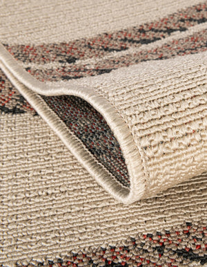 Beige 4' 1 x 4' 1 Outdoor Coastal Round Area Rug Weather Resistant for Patio, Deck, Terrace, Balcony, Porch 100% Polypropylene Coastal Decor Carpet for Sale at Rug Engine