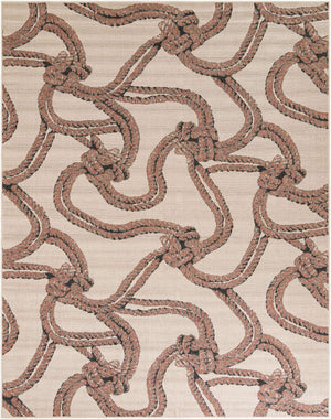 Beige 7' 10 x 10' Outdoor Coastal Rectangle Area Rug Weather Resistant for Patio, Deck, Terrace, Balcony, Porch 100% Polypropylene Coastal Decor Carpet for Sale at Rug Engine