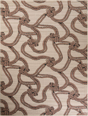 Beige 9' x 12' Outdoor Coastal Rectangle Area Rug Weather Resistant for Patio, Deck, Terrace, Balcony, Porch 100% Polypropylene Coastal Decor Carpet for Sale at Rug Engine